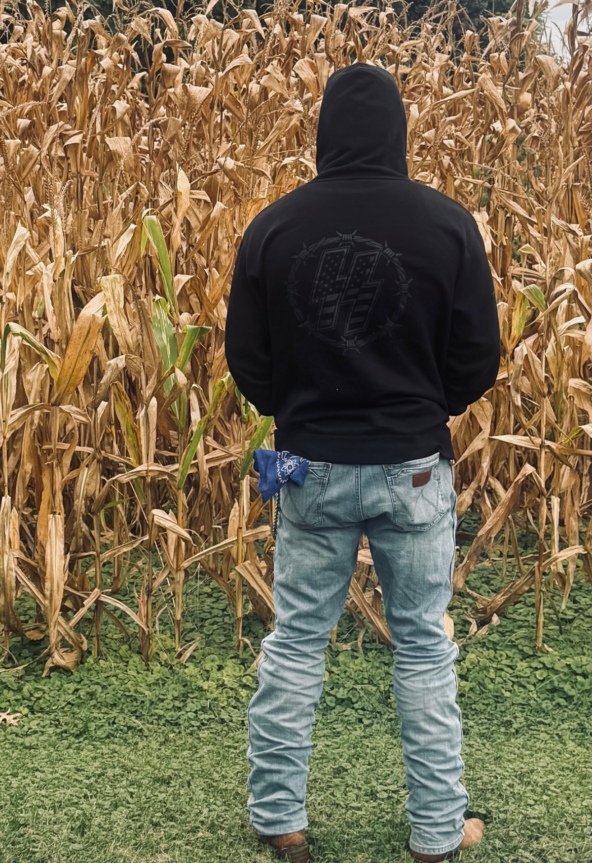Boltss and Barbss blackd out hoodie